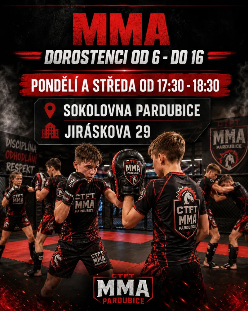 Sportovní příprava MMA a pohybové aktivity
MMA DOROST – CTFT MMA PARDUBICE